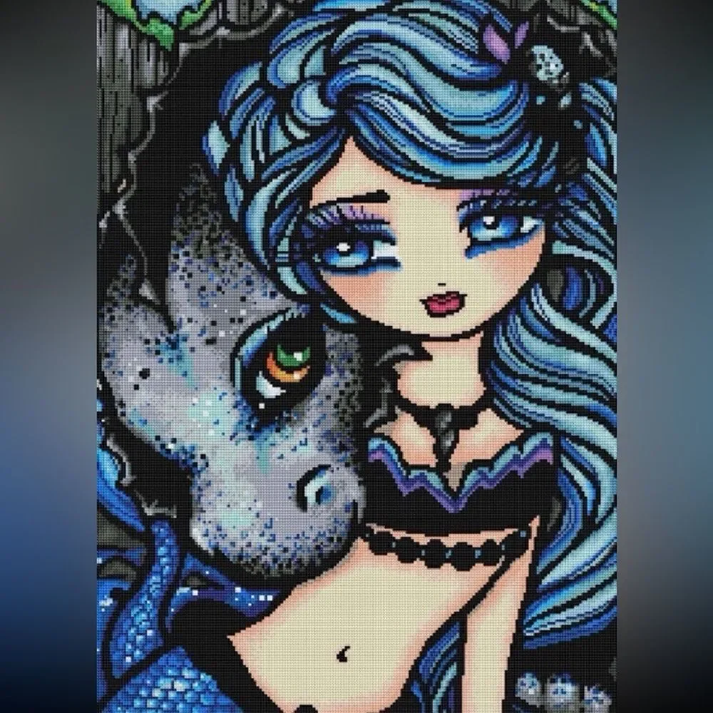 Sasha & Jet diamond painting kit by Hannah Lynn.